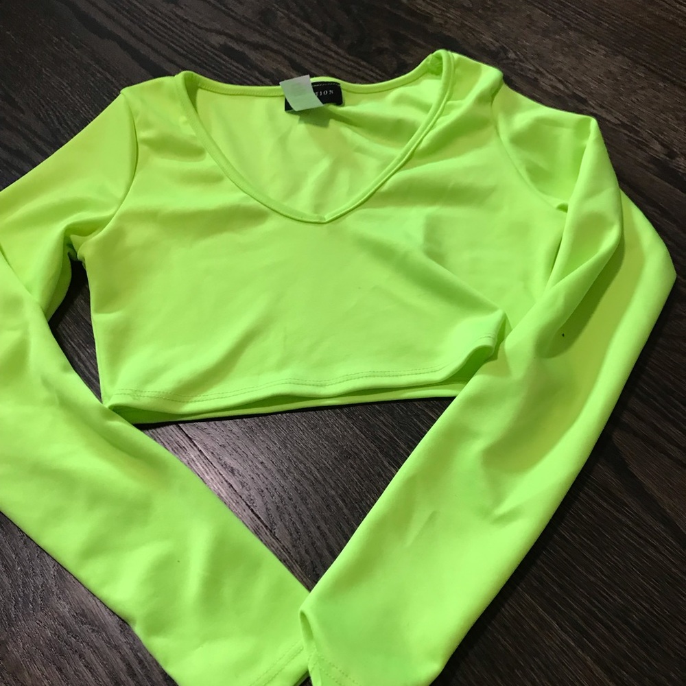 Long sleeve neon yellow top